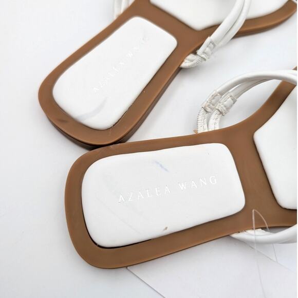 Azalea Wang Stetson Tubular Straps Knot Flat Sandals Women's White Size US6 EU36 - Picture 11 of 12